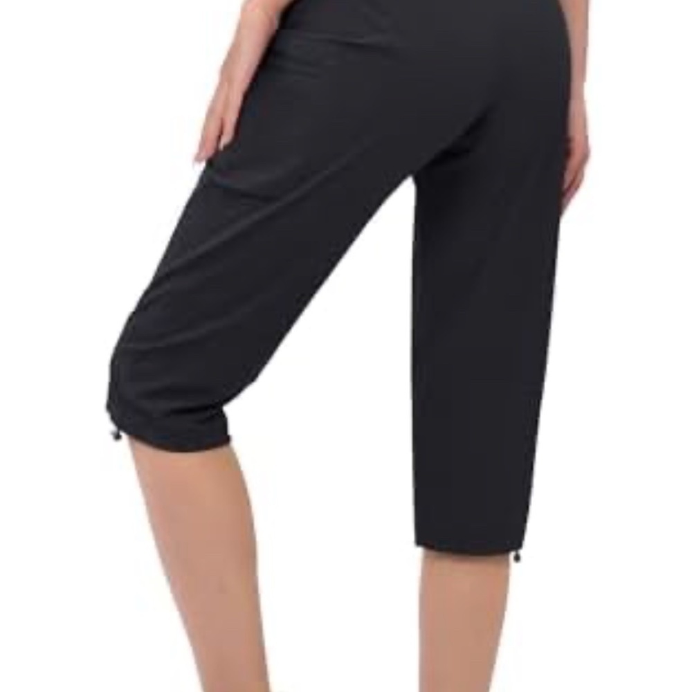 Magcomsen Women’s Black Cargo Capri Pants – Quick Dry Outdoor Hiking – Size L - Picture 2 of 10
